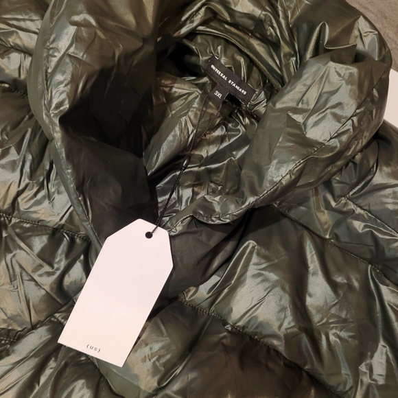 NWT Universal Standard Kanda Puffer Jacket Asymmetrical Green Coat US Size 3XL - Picture 6 of 12